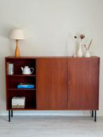 Vintage highboard dressoir jaren 60 teak, Ophalen, 150 tot 200 cm, Teakhout, Vintage midcentury