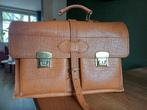 Vintage aktetas okergeel, Ophalen, Gebruikt, Minder dan 30 cm, Bruin