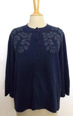Donkerblauw organic katoen bewerkt vestje van Jackpot! M/L, Verzenden, Zo goed als nieuw, Maat 42/44 (L), Blauw