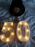 50 jaar Abraham versiering, hoed en ketting, Ophalen of Verzenden, Zo goed als nieuw, Hoed of Pruik, Abraham of Sarah