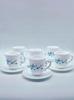 Set van 6 Arcopal France Veronica Kop en Schotel, Gebruikt, Ophalen of Verzenden, Glas, Overige stijlen