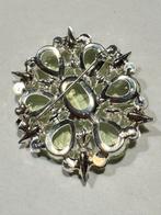 Vintage Groene Strass Broche, Overige materialen, 4 tot 7 cm, Ophalen of Verzenden, Zo goed als nieuw
