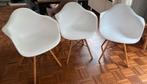 3 st witte kuip stoelen, Huis en Inrichting, Stoelen, Ophalen, Gebruikt, Wit, Twee