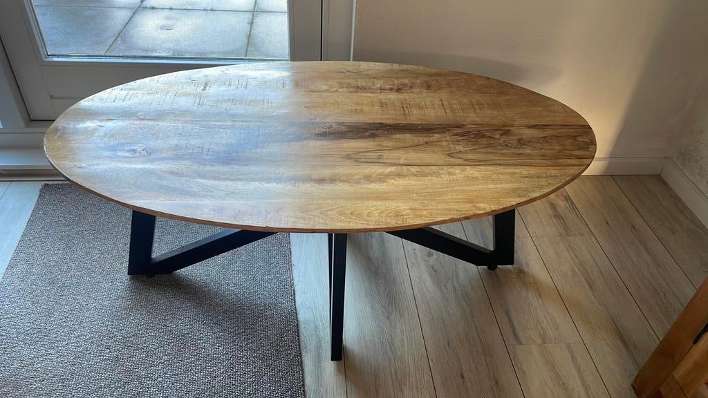 Salon Tafel, 100 tot 150 cm, Zo goed als nieuw, Eikenhout, Rechthoekig