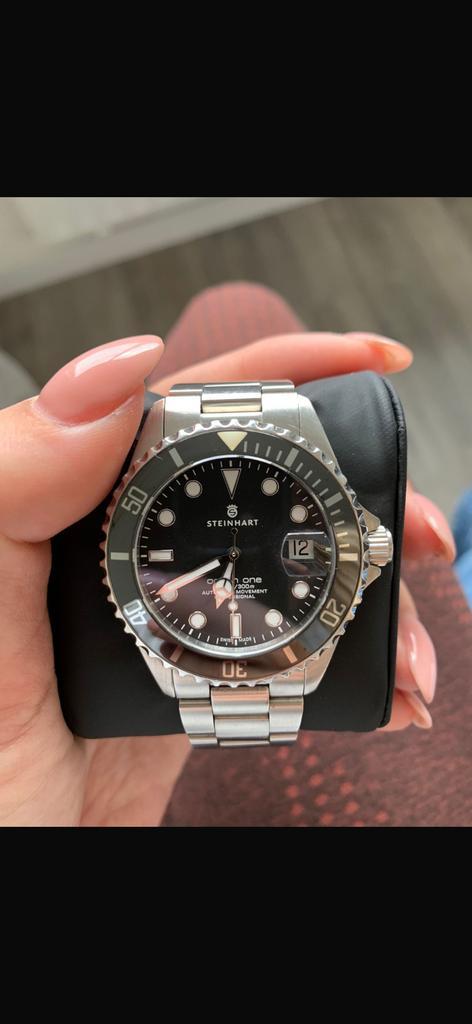 Exclusief Steinhart Ocean One 39mm Black duikhorloge, Sieraden, Tassen en Uiterlijk, Horloges | Heren, Gebruikt, Polshorloge, Overige merken
