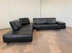 GRATIS LEVERING HEEL NL Montel Zwarte Echt Leer Hoekbank, 250 tot 300 cm, Hoekbank, Leer, Ophalen of Verzenden