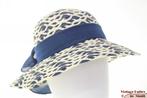 Dames zomerhoed Hawkins blauw en cremewit 54-57 nieuw 1size, Hoed, Hawkins, Nieuw, One size fits all