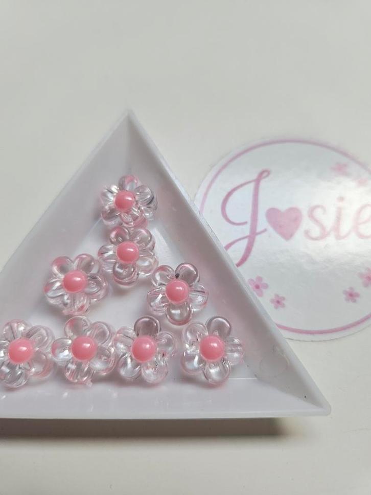 Bloemvormige Kralen roze #368, Hobby en Vrije tijd, Kralen en Sieraden maken, Nieuw, Kraal, Ophalen