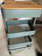 Groene trolley met 3 niveaus, Huis en Inrichting, Kasten | Roldeurkasten en Archiefkasten, Minder dan 50 cm, Gebruikt, Ophalen of Verzenden
