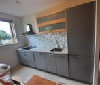 Moderne grijze keuken inclusief apparatuur!, Ophalen, Gebruikt, Enkelwandige keuken, Kunststof