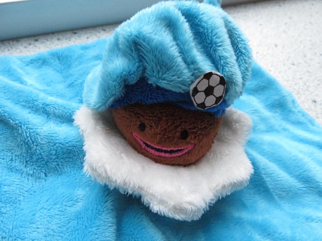 Knuffeldoek vrolijk Pietje blauw velours van ETOS, Kinderen en Baby's, Speelgoed | Knuffels en Pluche, Ophalen of Verzenden, Zo goed als nieuw
