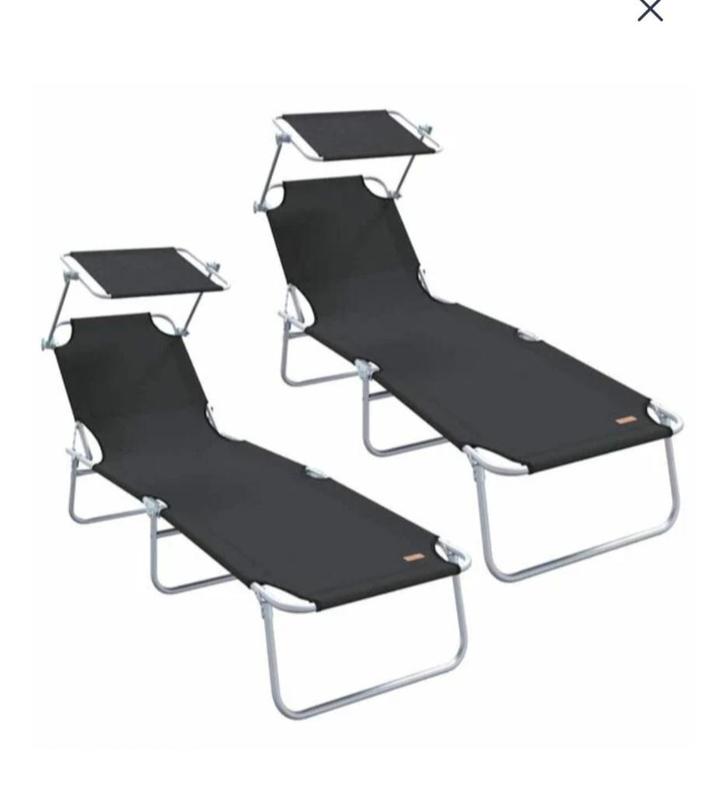 Ligbed inklapbaar, Tuin en Terras, Ligbedden, Nieuw, Aluminium, Inklapbaar, Ophalen