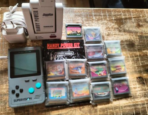 Zeer complete Watara Supervision set opladers + 13 games, Spelcomputers en Games, Spelcomputers | Overige, Zo goed als nieuw, Ophalen of Verzenden