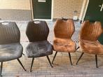 Industriële eetkamerstoelen - 4 stuks, Huis en Inrichting, Stoelen, Ophalen, Gebruikt, Bruin, Vier