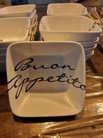 Riviera Maison Buon Appetito Schaaltjes, Ophalen, Porselein of Keramiek, Schaal, Vierkant