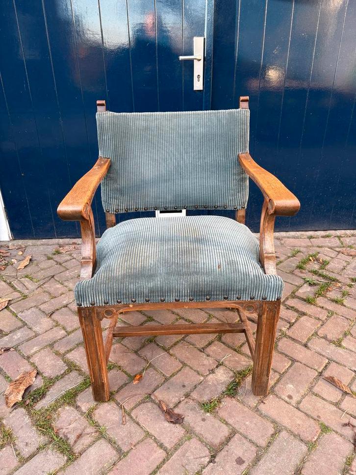 Art Deco Stoel Jaren 30 - Eikenhout, Antiek en Kunst, Antiek | Meubels | Stoelen en Banken, Ophalen