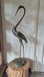 Grote reiger/kraanvogel van brons ? 64 cm, Ophalen, Brons