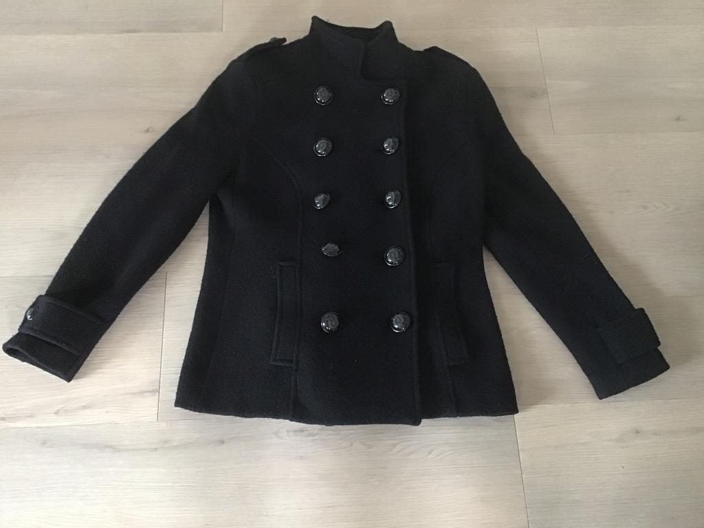 Zwarte damesjas Airfield van gekookte wol, maat 38, Kleding | Dames, Ophalen of Verzenden, Zo goed als nieuw, Maat 38/40 (M), Zwart