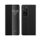 Smart Clear View Cover Huawei P40 Pro / P40 Pro Plus _ Zwart, Verzenden, Nieuw, Hoesje of Tasje