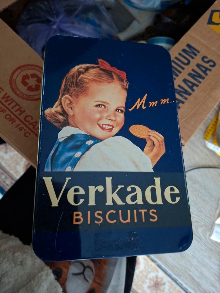 Vintage Verkade Biscuit Blik, Antiek en Kunst, Curiosa en Brocante, Ophalen of Verzenden