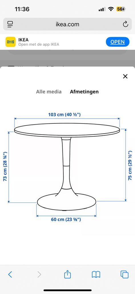 Eettafel Docksta wit ikea, Huis en Inrichting, Tafels | Eettafels, Zo goed als nieuw, 100 tot 150 cm, 100 tot 150 cm, Vier personen