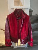 Leren jas met bont, Maat 42/44 (L), Ophalen of Verzenden, Rood, Onbekend