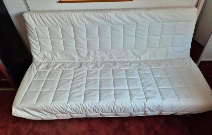 Ikea Beddinge slaapbank, Huis en Inrichting, Slaapkamer | Slaapbanken, Zo goed als nieuw, 140 cm, 200 cm, Tweepersoons, Wit, Grijs