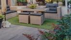 Luxe loungeset met voetenbankjes - April 2023, Tuin en Terras, Tuinsets en Loungesets, Ophalen, Zo goed als nieuw, Wicker