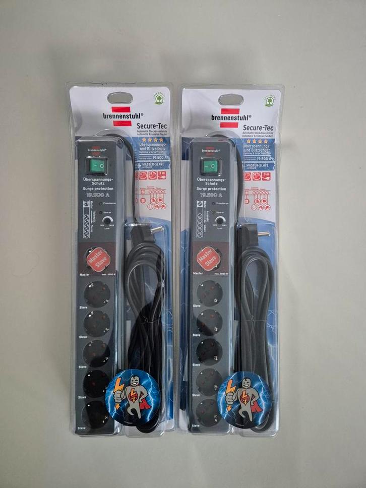 Brennenstuhl Secure-Tec Master-Slave Stekkerdoos nieuw, Doe-het-zelf en Verbouw, Elektra en Kabels, Nieuw, Ophalen of Verzenden