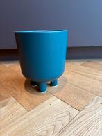 Blauwe Bloempot op Pootjes, Tuin en Terras, Rond, Binnen, Ophalen of Verzenden, Zo goed als nieuw