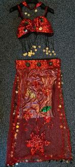 Carnaval buikdans rok en top kostuum harem rood, Ophalen of Verzenden, Zo goed als nieuw, Rood, Overige typen