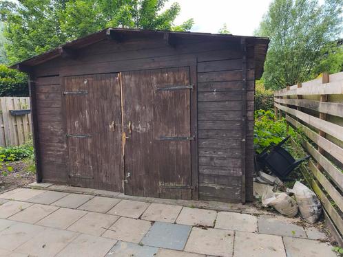 Tuinhuis blokhut schuur garage  3.75 X 5.80 inw. 44 mm hout, Tuin en Terras, Tuinhuizen, Gebruikt, Hout, 200 tot 400 cm, Ophalen