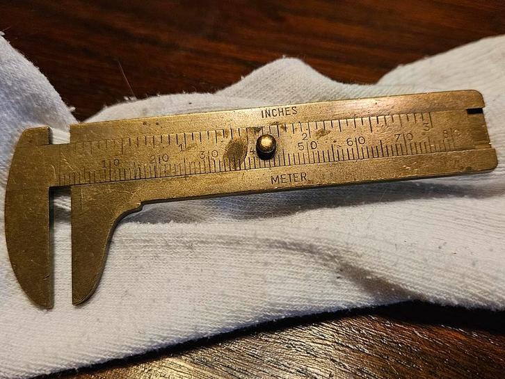 Antieke Koperen Schuifmaat - 8cm, Antiek en Kunst, Antiek | Gereedschap en Instrumenten, Ophalen of Verzenden