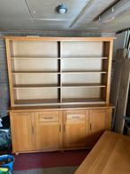 GELAKT LICHT EIKEN SERVICEKAST MET GLAS - 185x200, Huis en Inrichting, Ophalen, Gebruikt, Eikenhout, 150 tot 200 cm