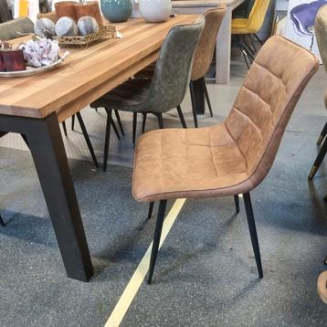 Eetkamerstoelen Carlos Microleder cognac  beschikbaar voor biedingen