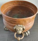 Brons koper bak leeuw poot antiek gaaf 3 leeuwen koppe, Ophalen of Verzenden