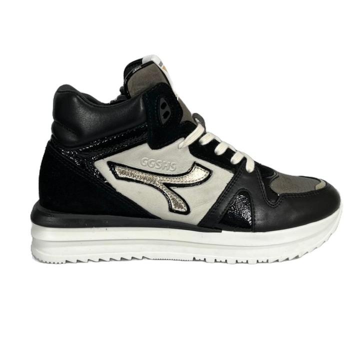 GIGA maat 28 lerensneaker/rits zwart/grijs gratis verzenden, Kinderen en Baby's, Kinderkleding | Schoenen en Sokken, Nieuw, Schoenen
