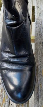 Zwart leren hoge laarzen., Kleding | Dames, Schoenen, Hoge laarzen, Zwart, Ophalen of Verzenden, Gedragen