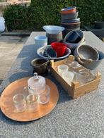 set met heel mooie overcoplete bloempotten/schalen/vazen, Gebruikt, Rond, Aardewerk, Tuin
