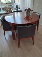 Schuitema kersenhouten Eethoek  rond/ovaal stelbaar, Huis en Inrichting, Tafels | Eettafels, Ophalen, Gebruikt, Vier personen