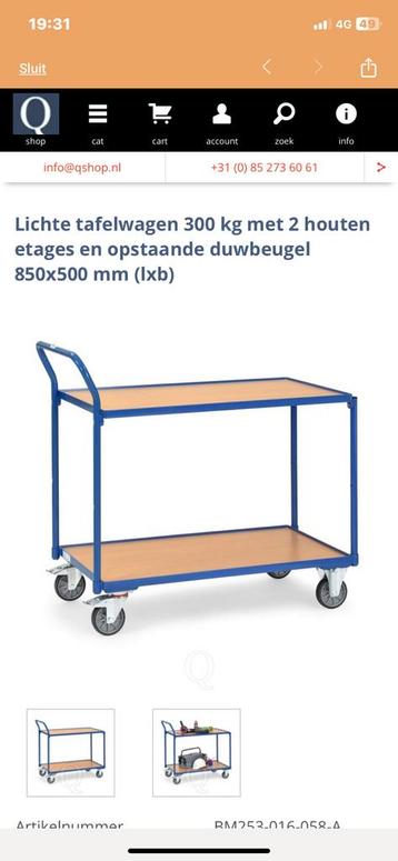 Plateaukar/magazijnkar beschikbaar voor biedingen