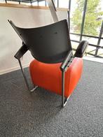 Design Fauteuil Oranje/Zwart, Gebruikt, Minder dan 75 cm, Ophalen of Verzenden, Metaal