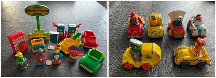 Div 60 - Sesamstreet Service Station Garage Pomp en autotjes, Verzamelen, Poppetjes en Figuurtjes, Gebruikt, Ophalen
