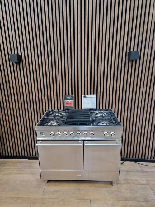 Luxe Rvs Boretti Quadra line Fornuis 100 cm (Gratis bezorgt), Witgoed en Apparatuur, Fornuizen, Zo goed als nieuw, Vrijstaand