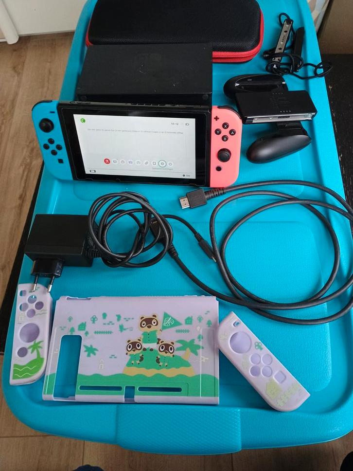 Nintendo Switch - Complete Set!, Spelcomputers en Games, Spelcomputers | Nintendo Switch, Zo goed als nieuw, Switch Original, Met 2 controllers