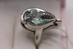 ring design dames zilver 925 aquamarijn steen, Blauw, Nieuw, Ophalen of Verzenden, Kleiner dan 17