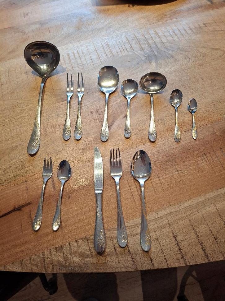 Bestekset, Huis en Inrichting, Keuken | Bestek, Gebruikt, Bestekset, Rvs of Chroom, Vaatwasserbestendig, Ophalen