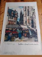 C. Masson - Caudebec en Caux - Markt in Normandië, Antiek en Kunst, Ophalen of Verzenden