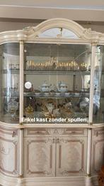 Vitrinekast + kast, spiegel,  tv meubel en stoelen, 150 tot 200 cm, Gebruikt, Barok, Eikenhout