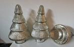 3 glazen kerstboompjes 32 cm hoog, Diversen, Kerst, Ophalen of Verzenden